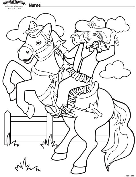 Cowgirl coloring pages